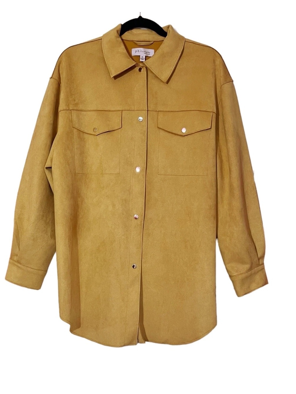 Philosophy Mustard Suede Utility Jacket size XL